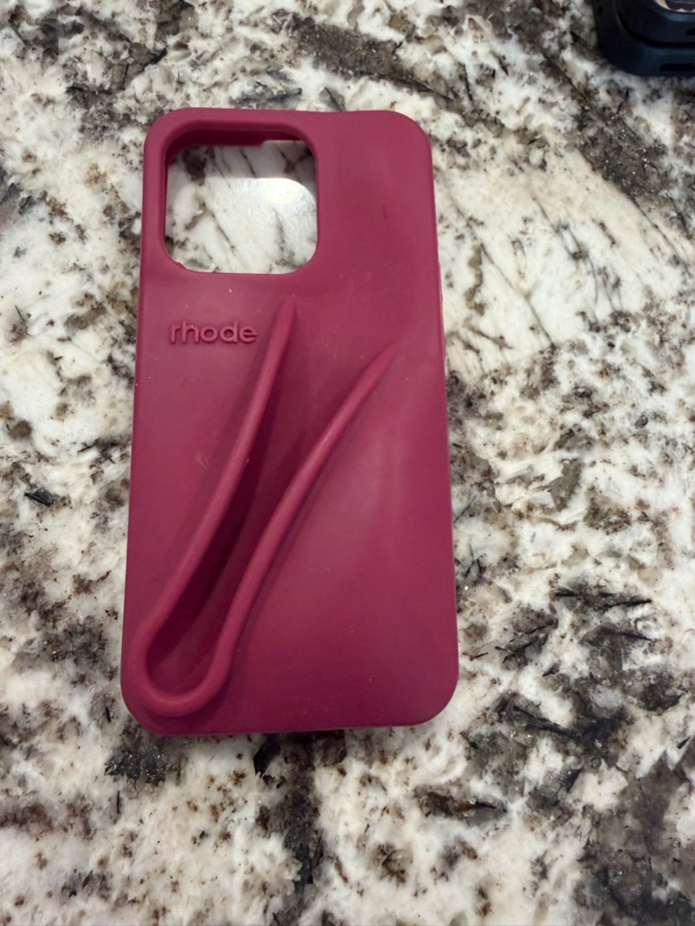 RHODE Silicone Phone Case in fuchsia with lip gloss holder (gloss not included)